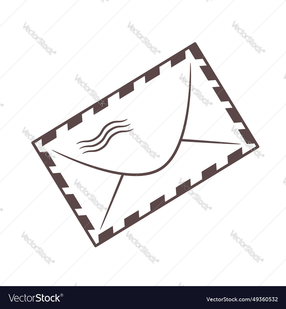 Isolated outline christmas envelope icon Vector Image