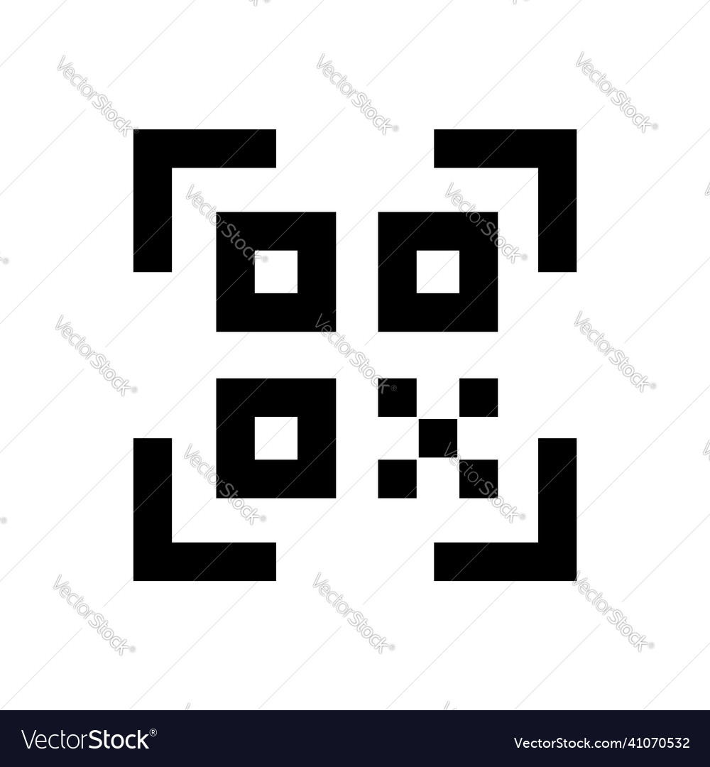 Qr code icon stroke outline style line icon Vector Image
