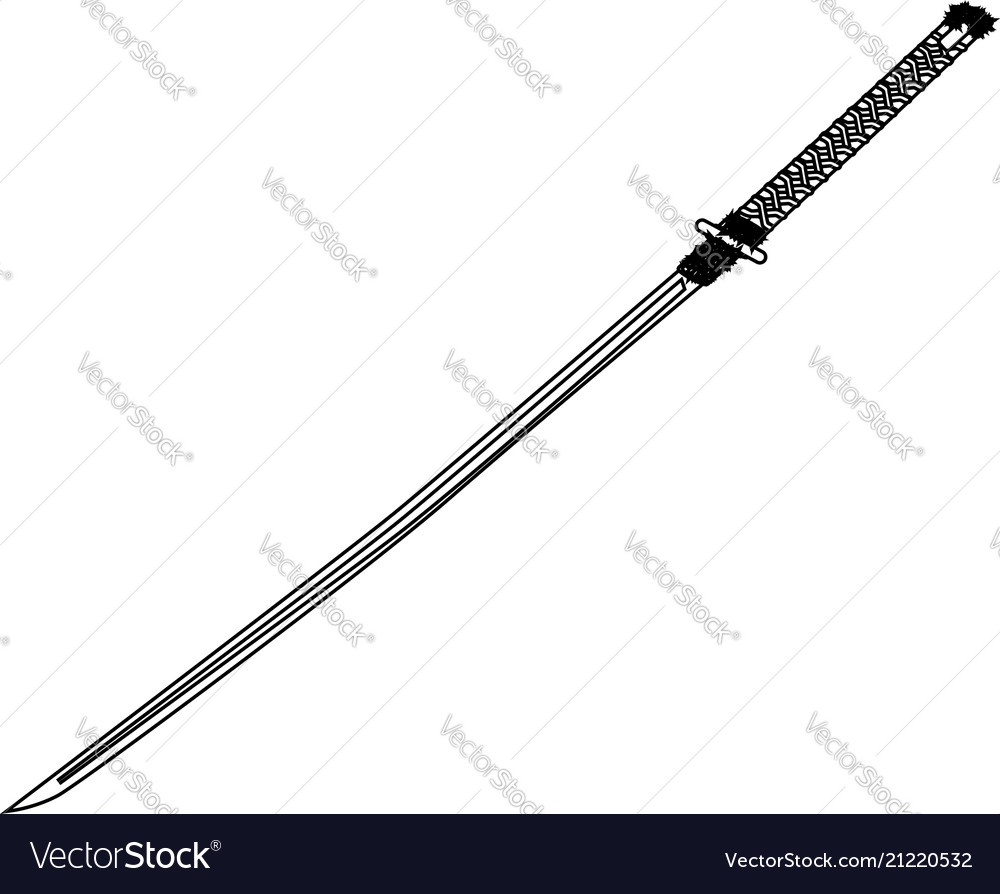 Samurai Sword Outline Royalty Free Vector Image