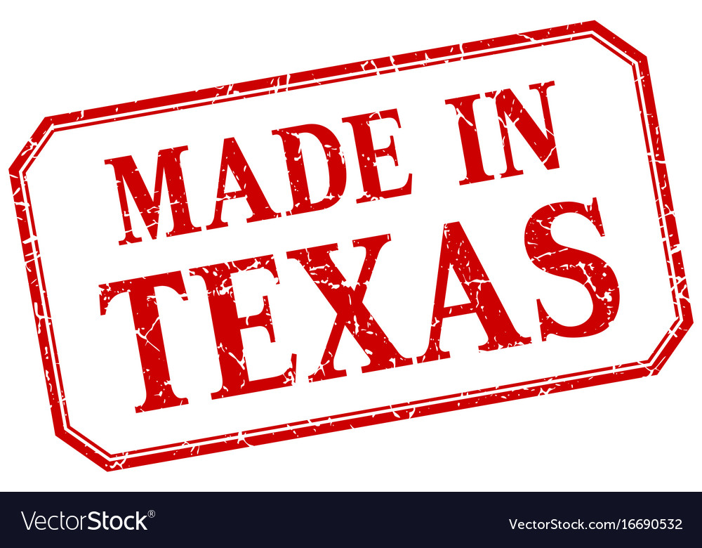 Texas - made in red vintage isolated label Vector Image