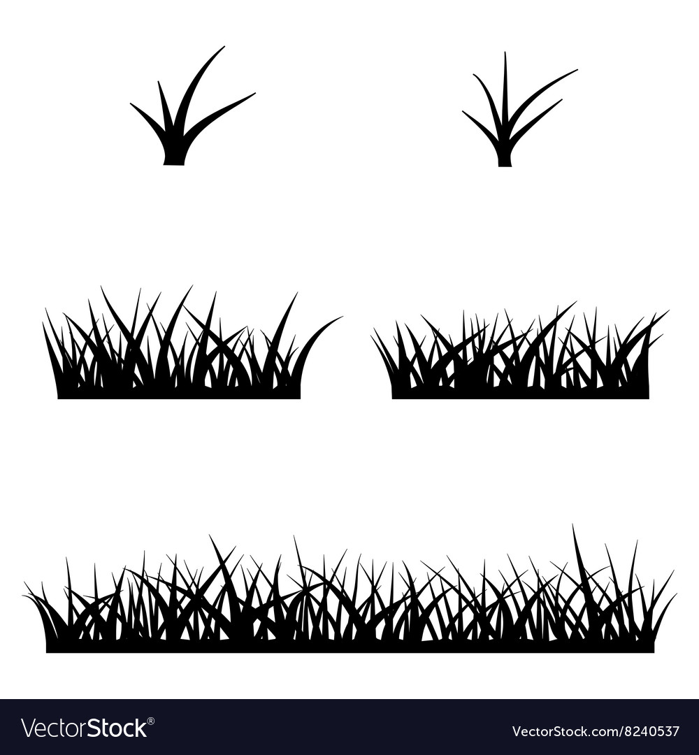 Black silhouette grass Royalty Free Vector Image