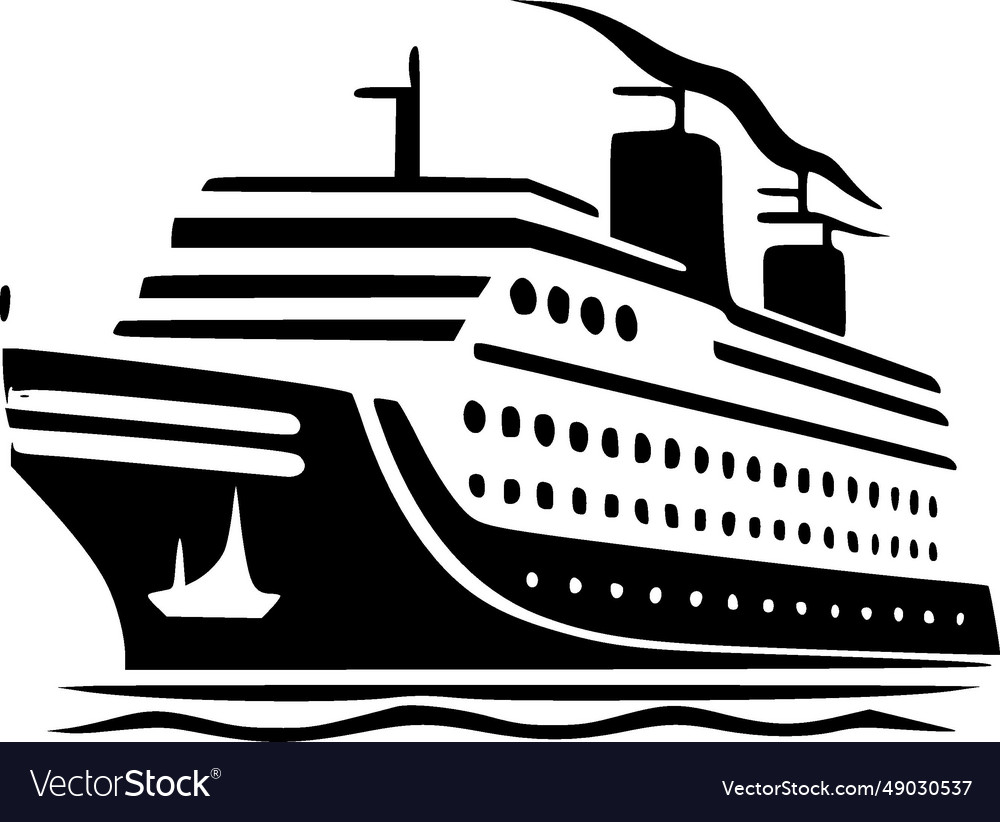 Cruise - black and white isolated icon Royalty Free Vector