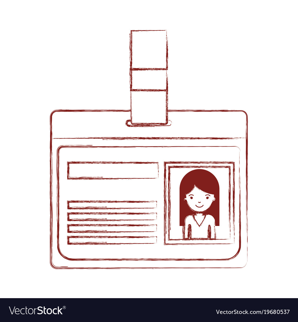 Identification card with half body woman picture Vector Image