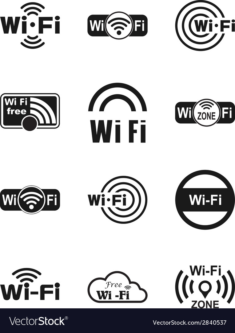 Wifi icons Royalty Free Vector Image - VectorStock