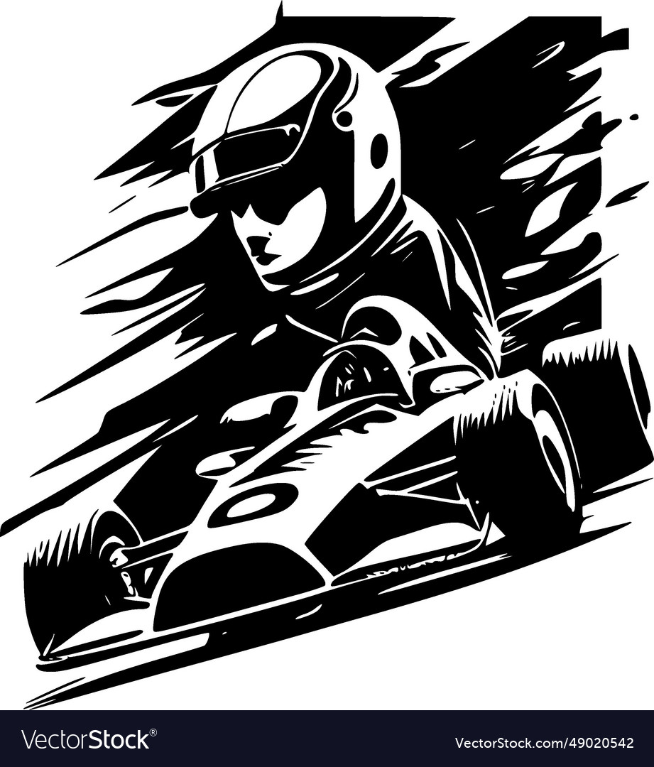 Racing - black and white Royalty Free Vector Image