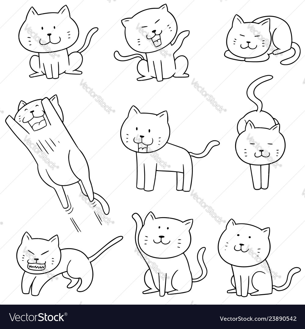 Set of cats Royalty Free Vector Image - VectorStock