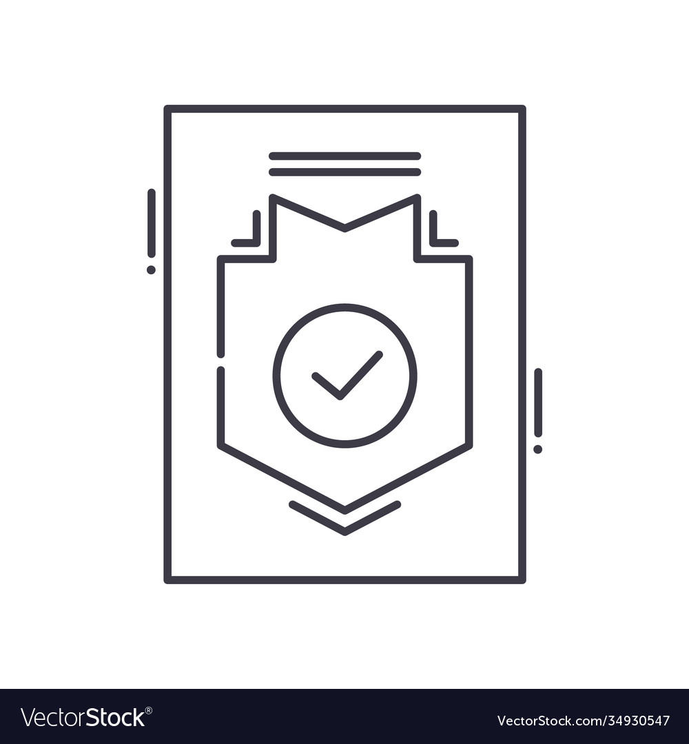 Confirmation document icon linear isolated Vector Image