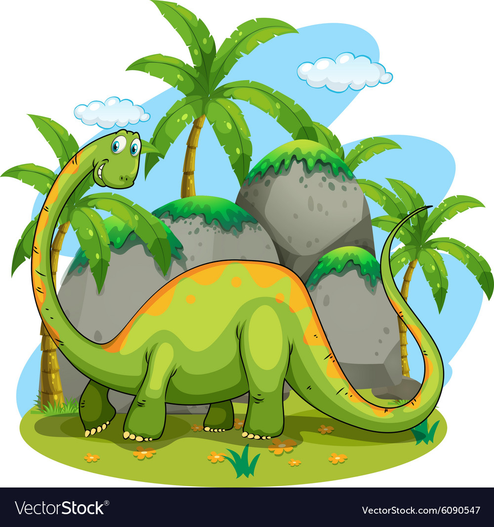 Dinosaur with long neck Royalty Free Vector Image