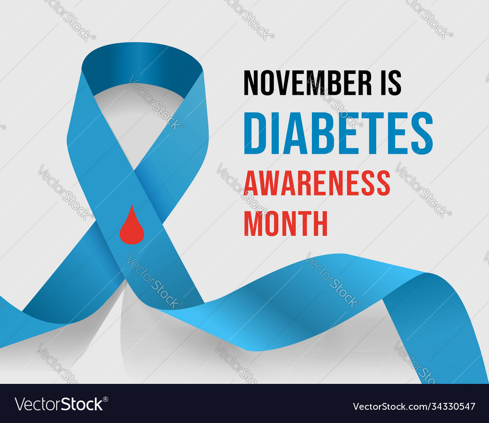 November diabetes awareness month Royalty Free Vector Image