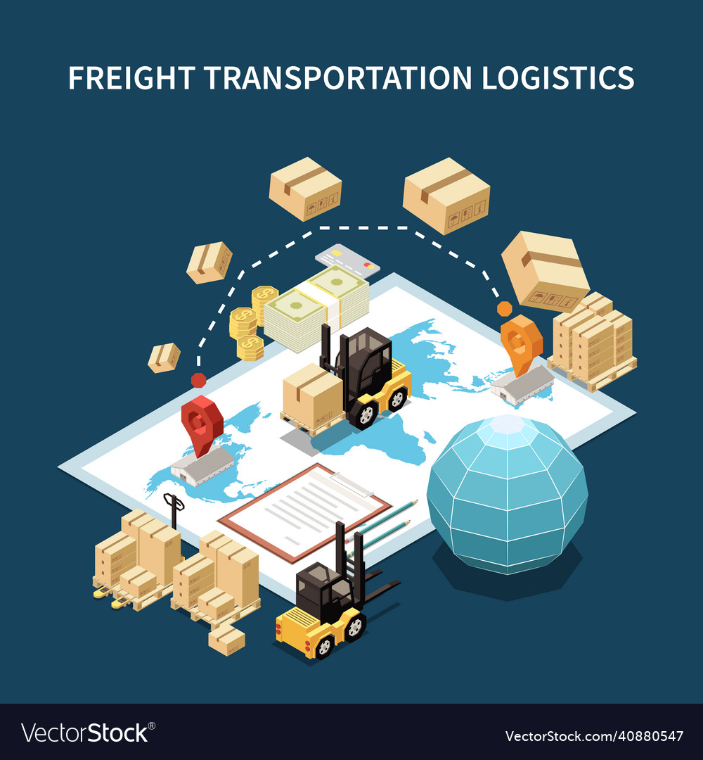 Procurement Management Isometric Composition Vector Image