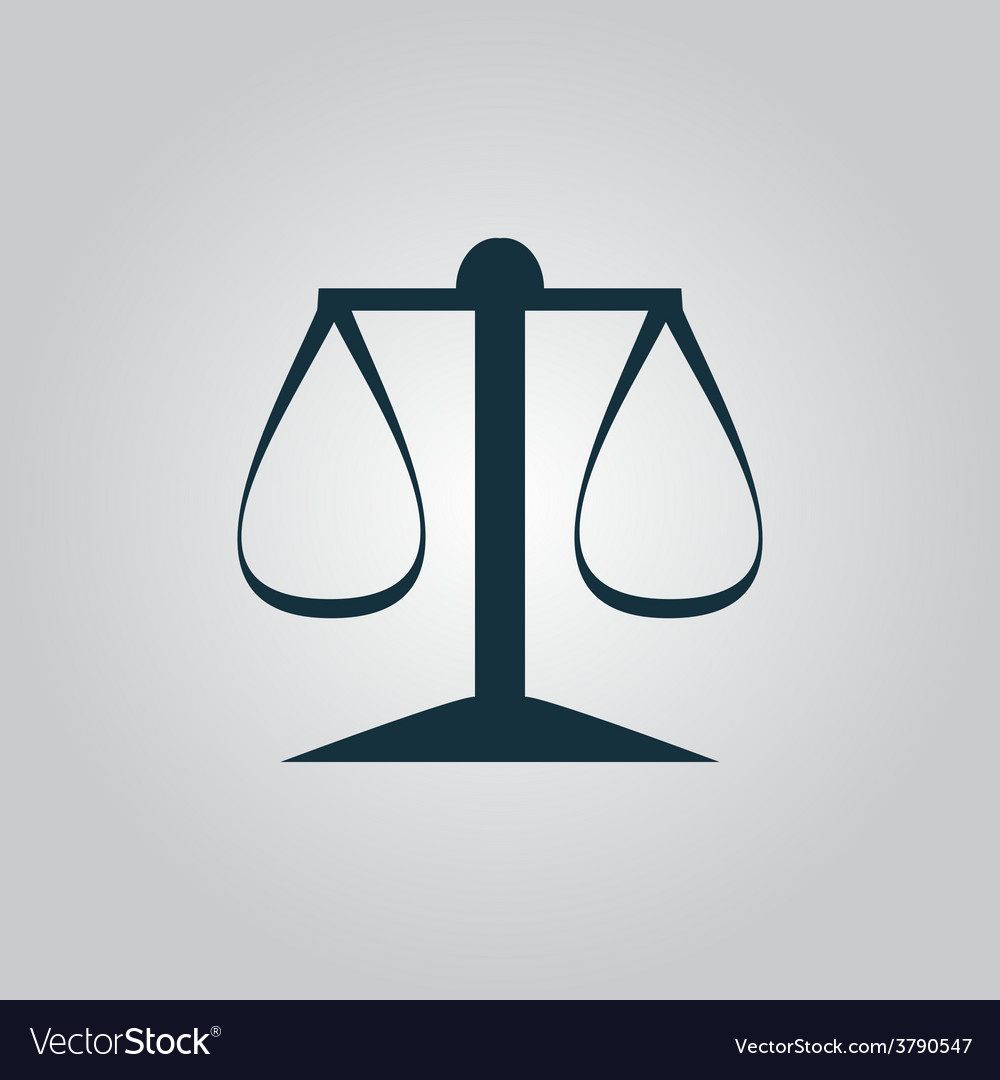 Scales Balance Icon Sign And Button Royalty Free Vector