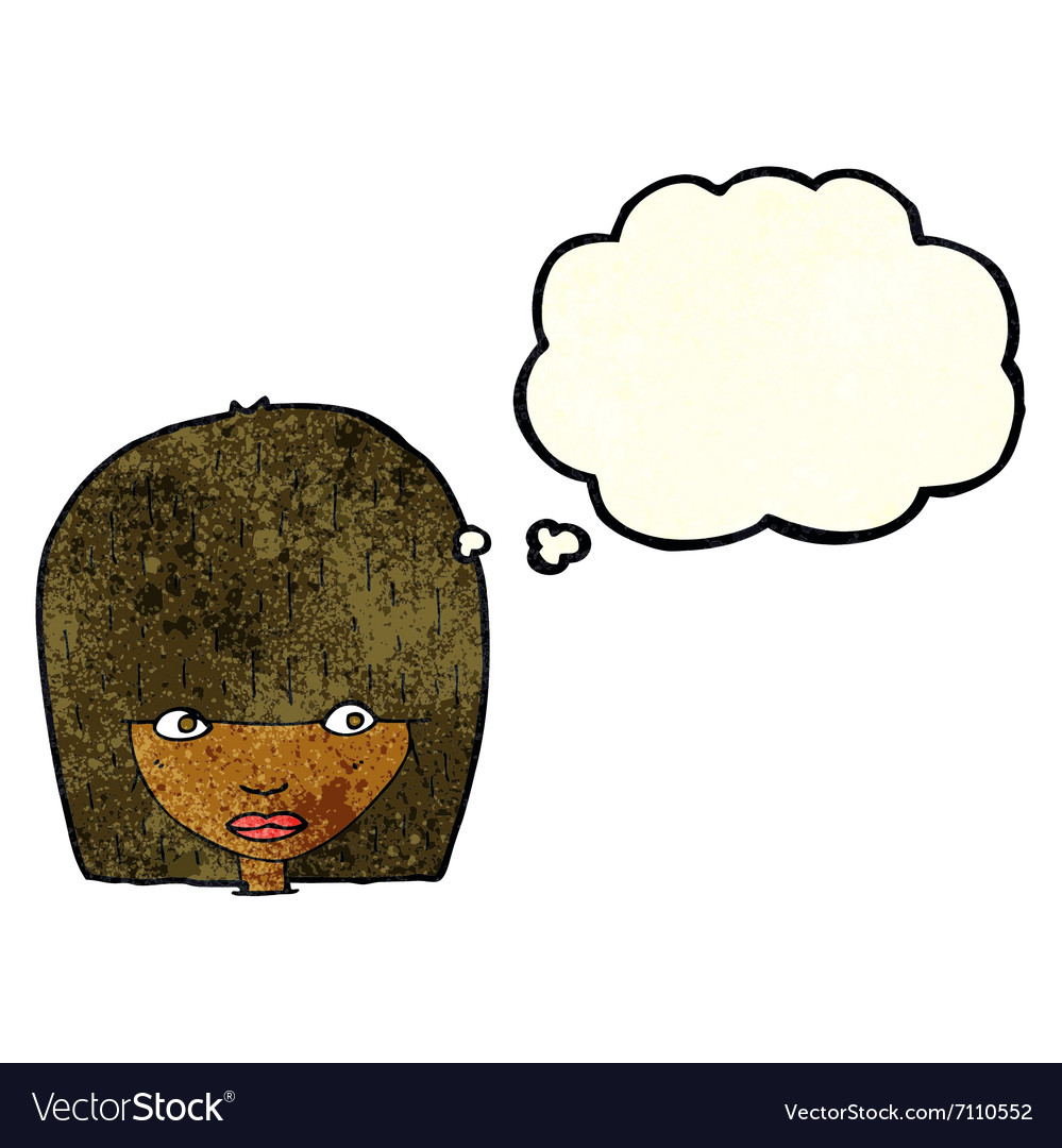 Cartoon staring woman with thought bubble Vector Image