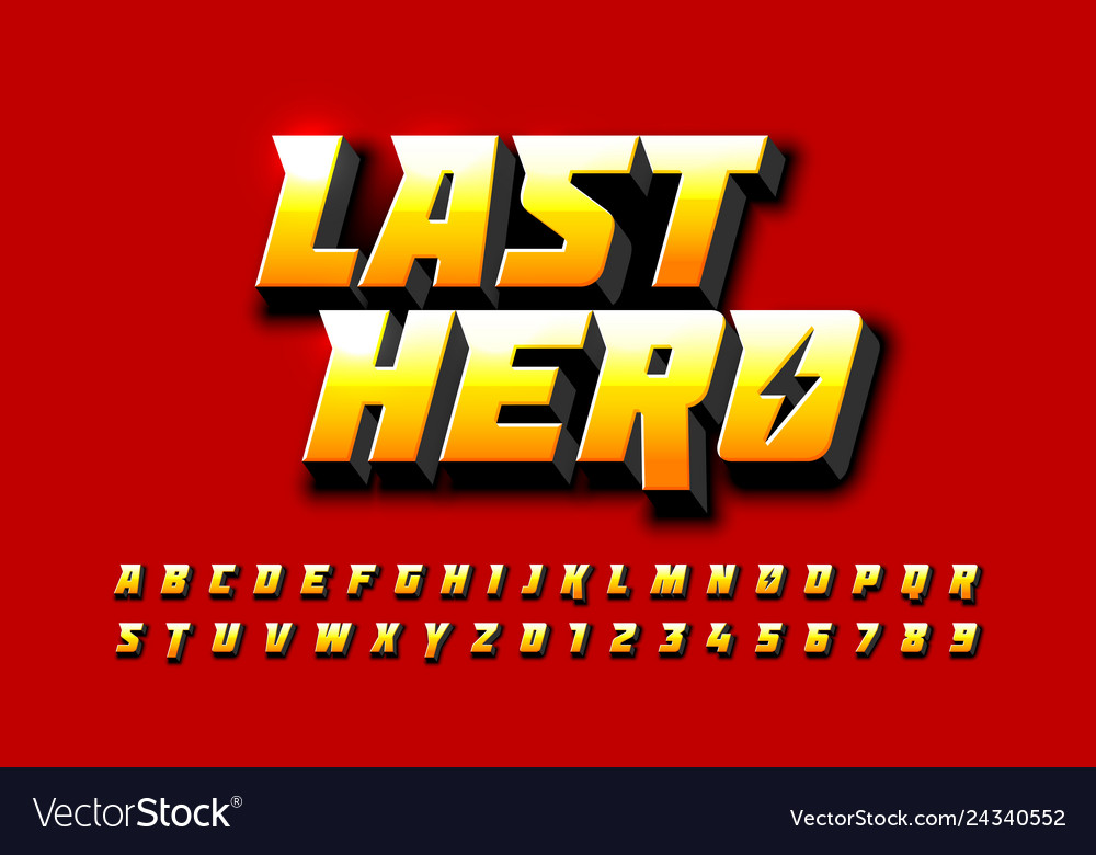 Comics superhero style font vector image Comics superhero style font