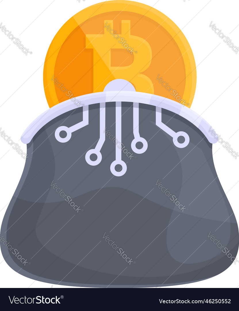 Mobile crypto wallet icon cartoon bitcoin Vector Image