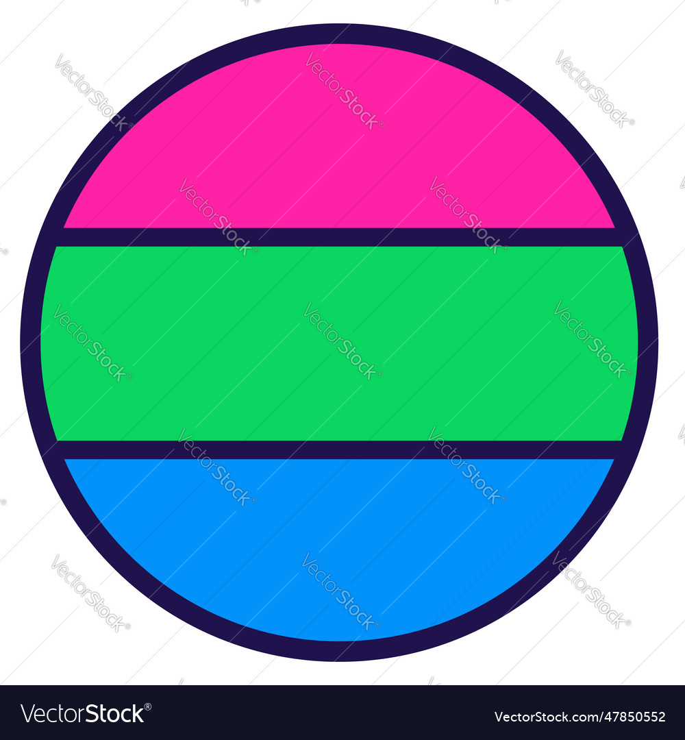 Polysexual Lgbt Pride Flag Festive Circle Badge Vector Image 3666