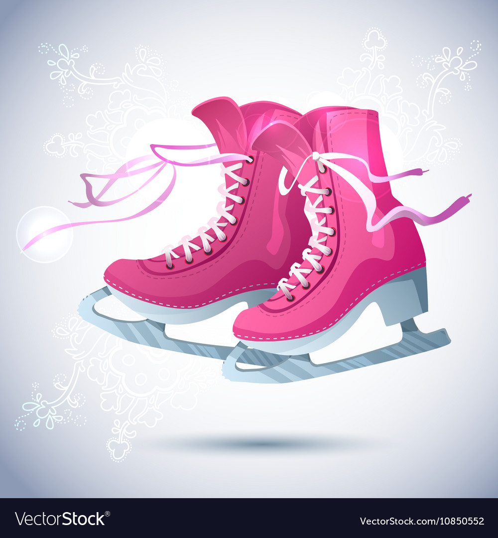 Retro Christmas card with ice skates Royalty Free Vector