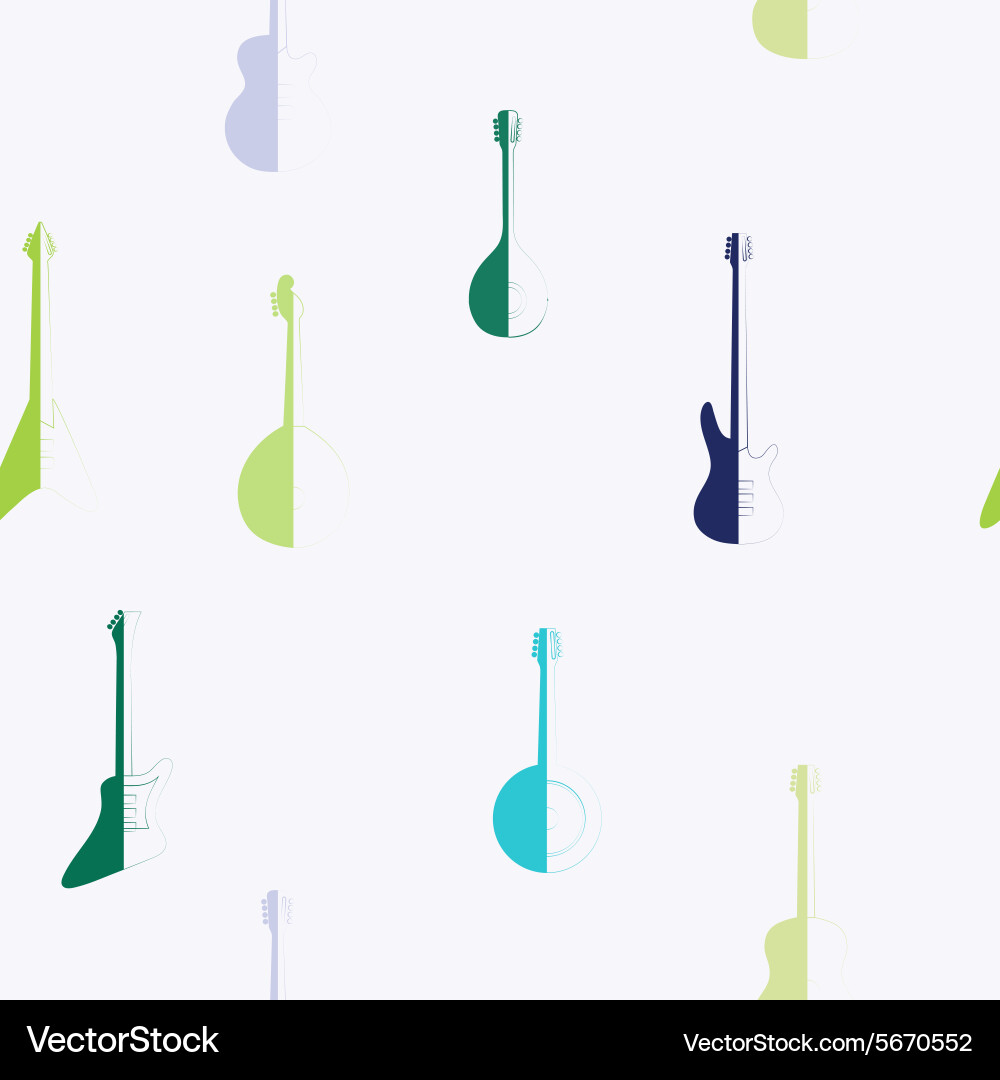 Seamless background with guitars Royalty Free Vector Image