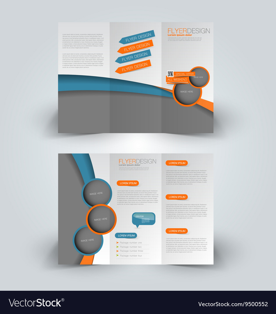 Trifold brochure design template Royalty Free Vector Image