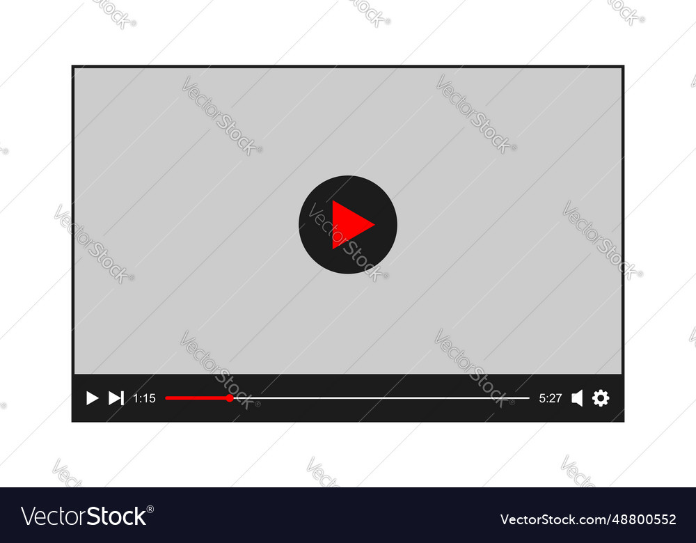 Video player template online movie digital screen Vector Image