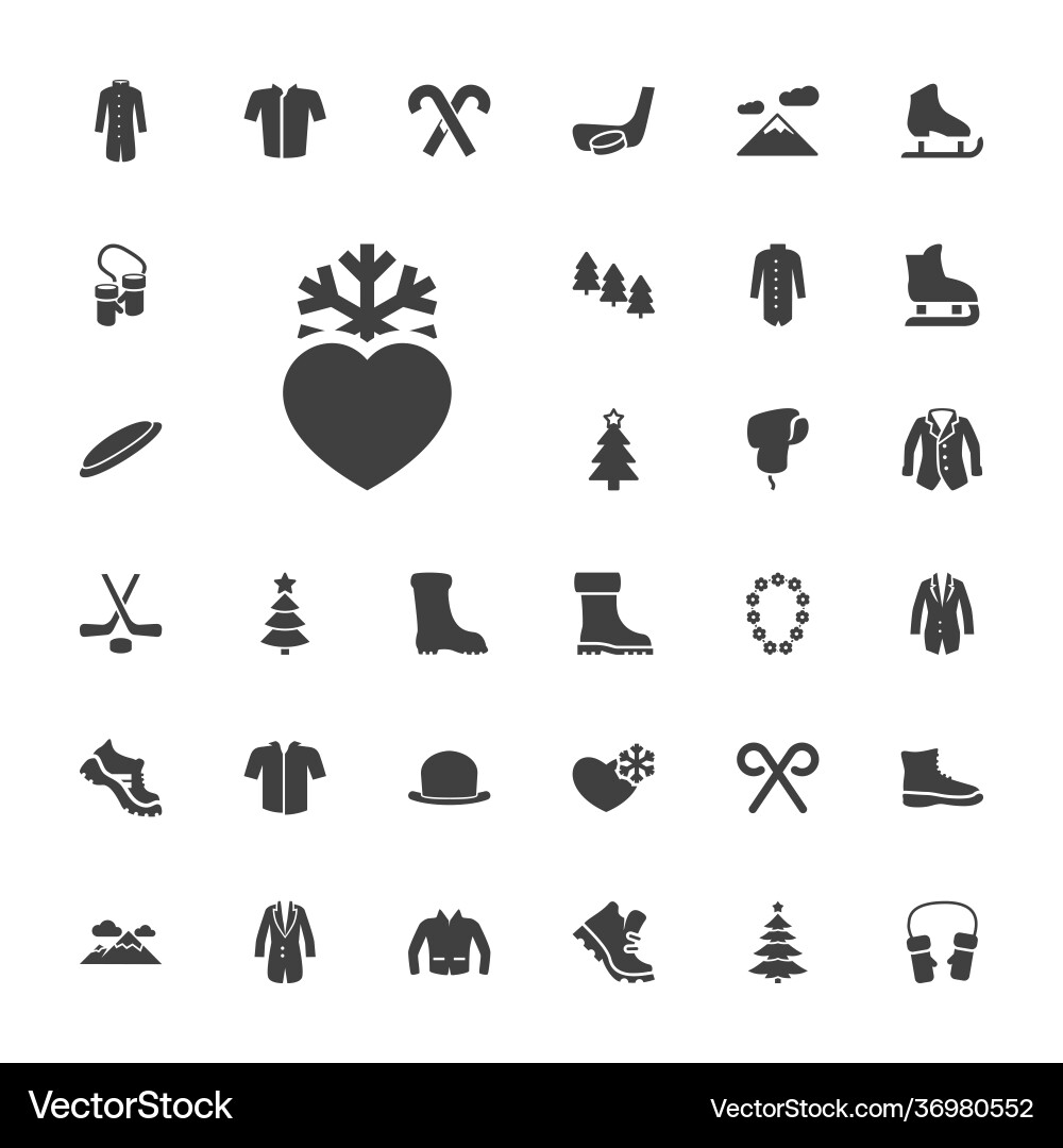 Winter icons Royalty Free Vector Image - VectorStock