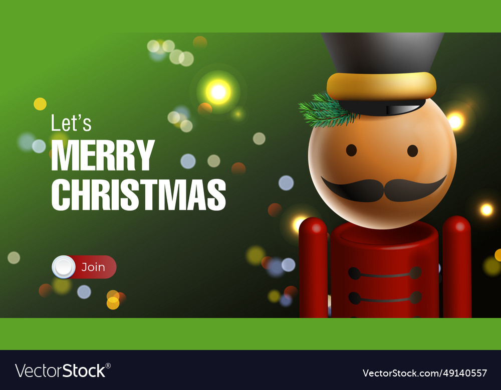 Christmas web banner holiday nutcracker figurine Vector Image