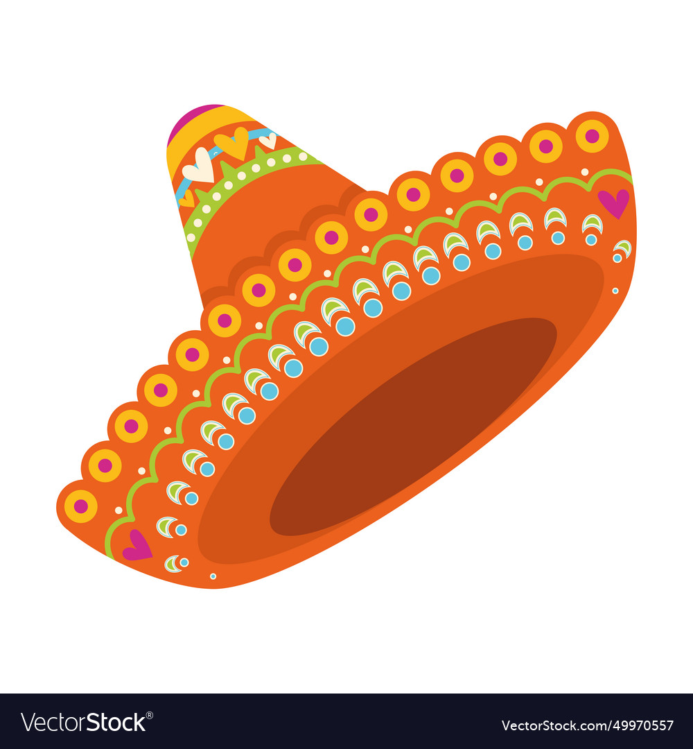 Colored mexican sombrero Royalty Free Vector Image