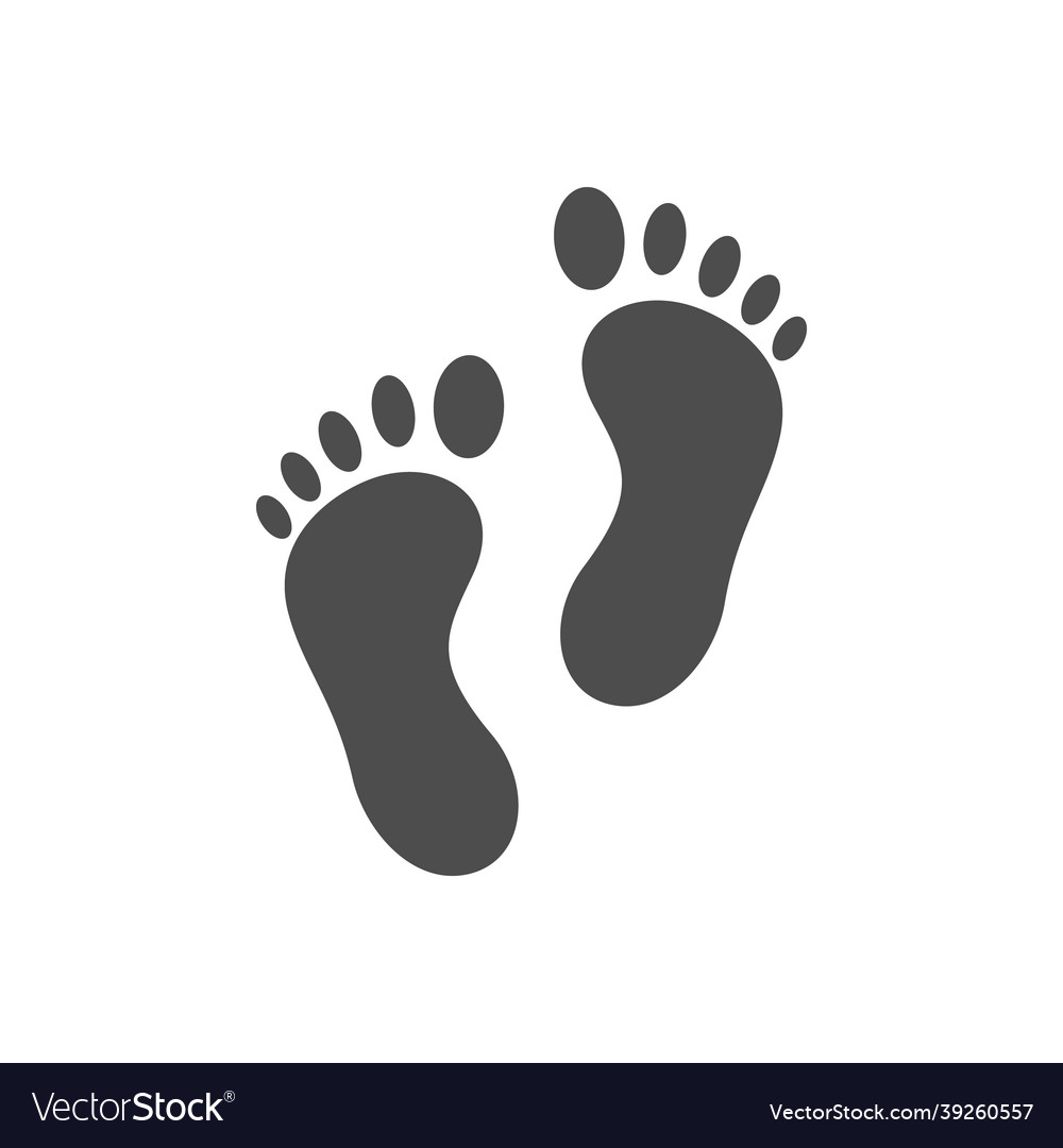 Footprint icon barefoot symbol step mark Vector Image