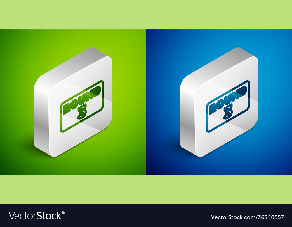 Isometric line boxing ring board icon isolated Vector Image