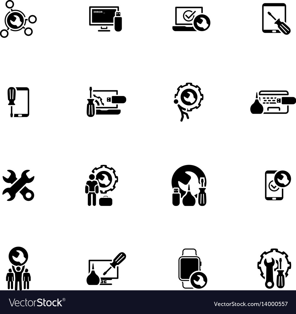 Repair service and maintenance icons set Vector Image Repair service and maintenance icons set Vector Image