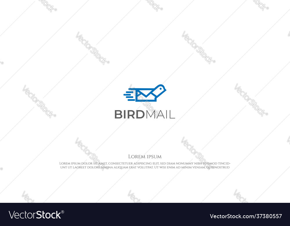 Simple minimalist pigeon dove canary bird mail Vector Image