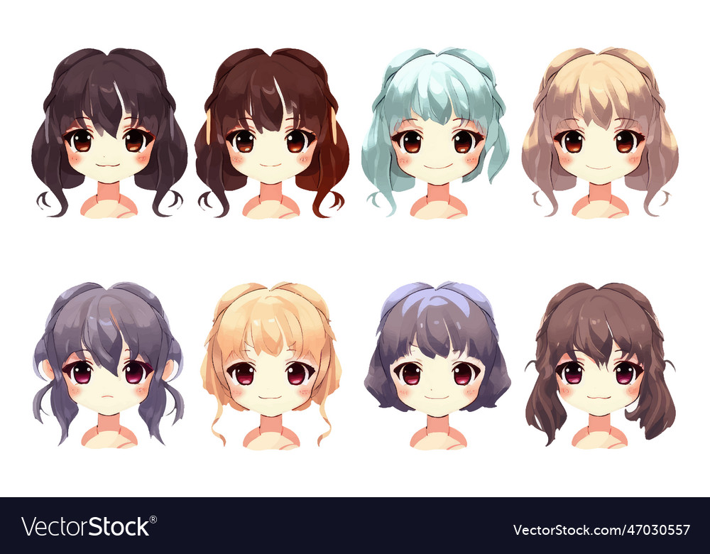 Premium Vector  Anime girl face