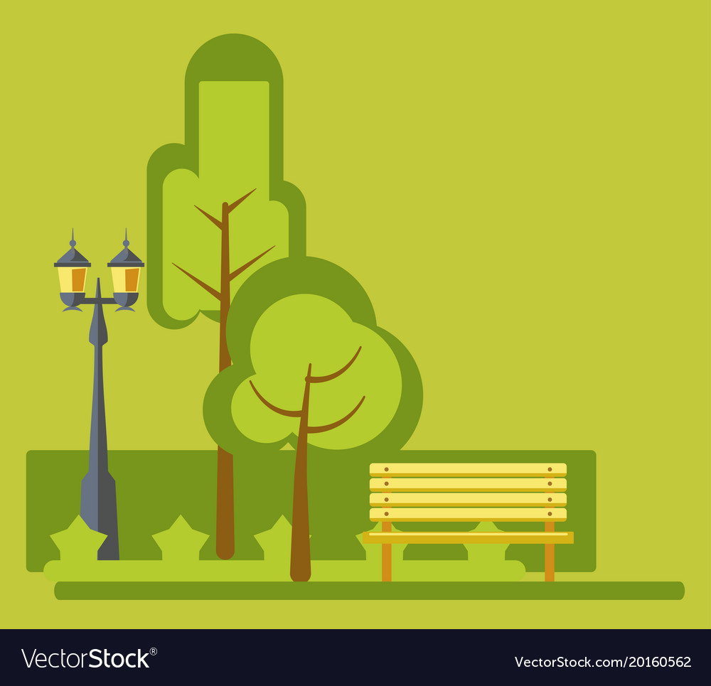 Amusement park green landscape stret lights Vector Image