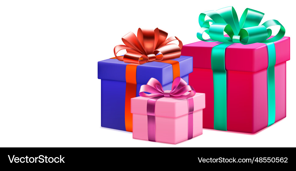 Colored gift boxes Royalty Free Vector Image - VectorStock