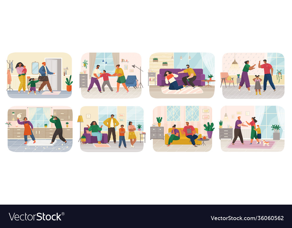 Pairs people during conflict disagreement Vector Image