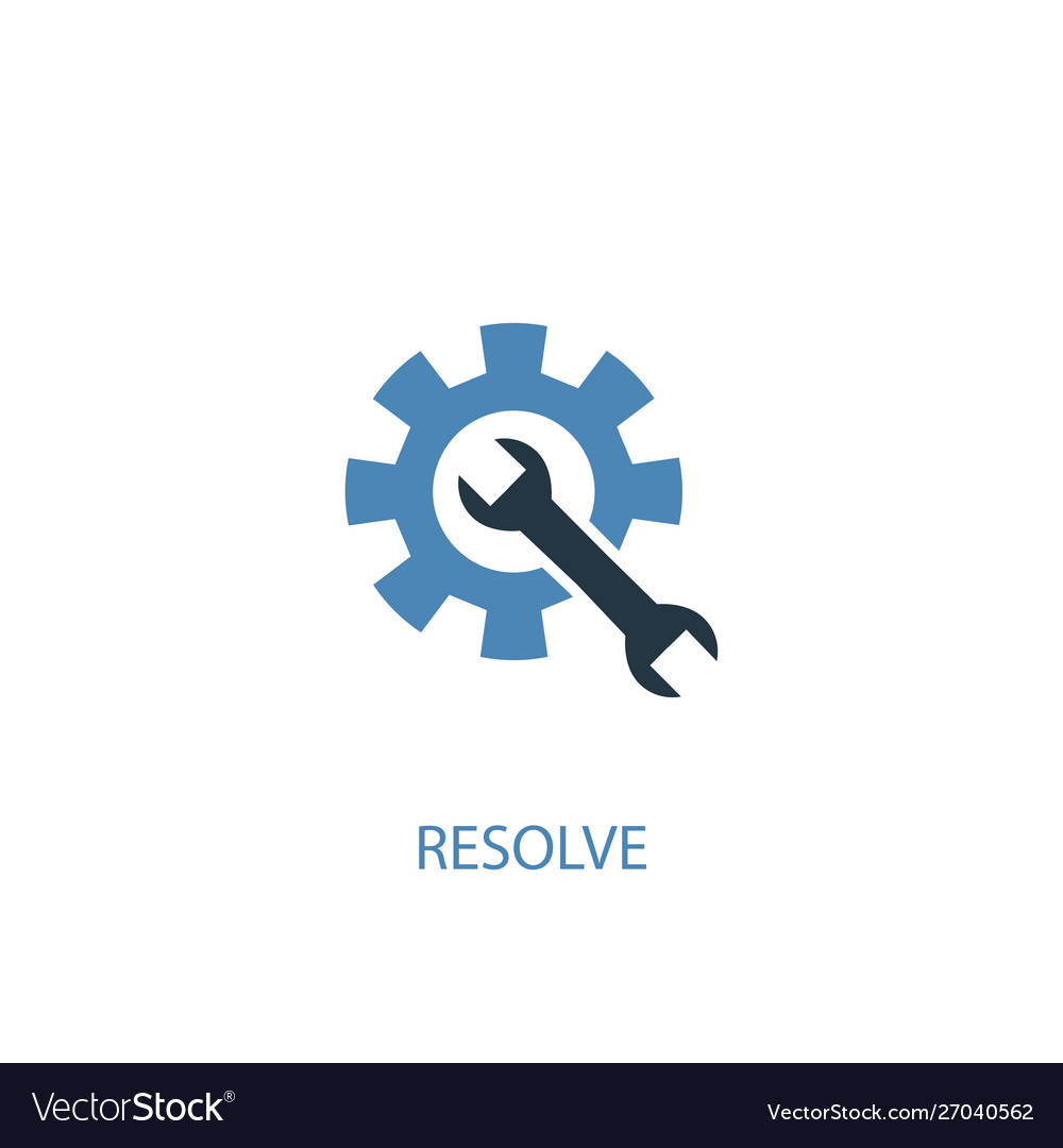 Resolve concept 2 colored icon simple blue Vector Image