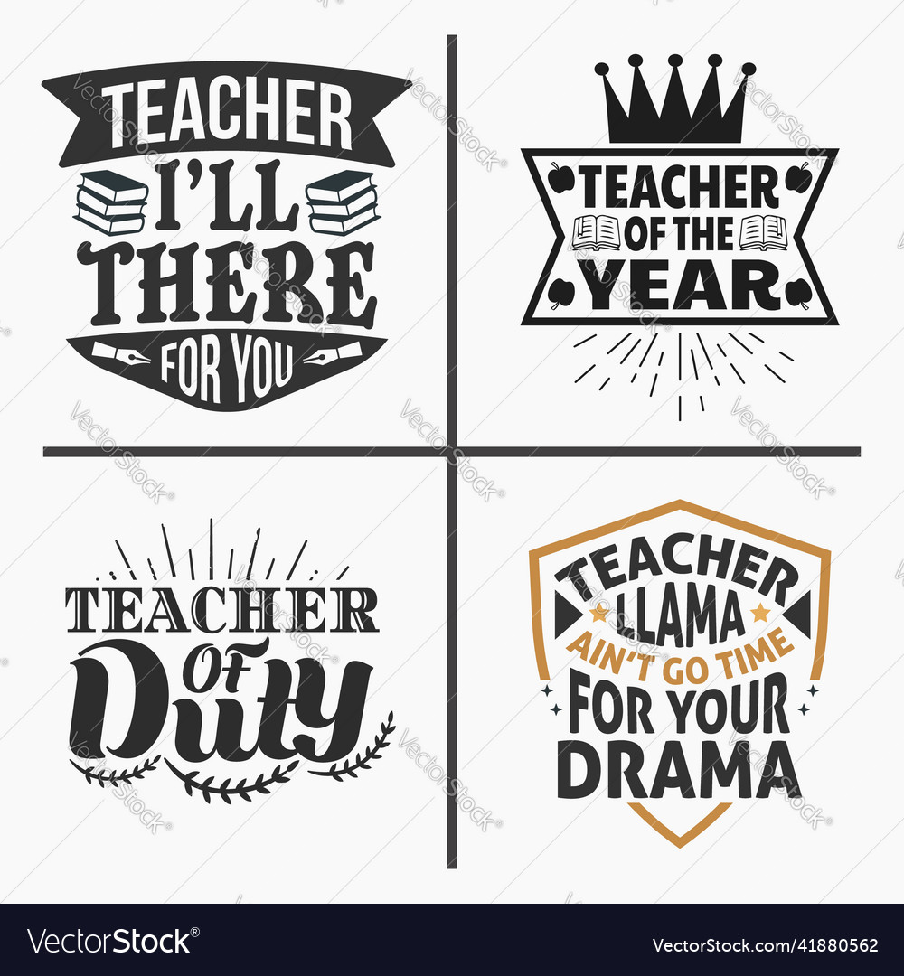 Teacher quotes design bundle Royalty Free Vector Image