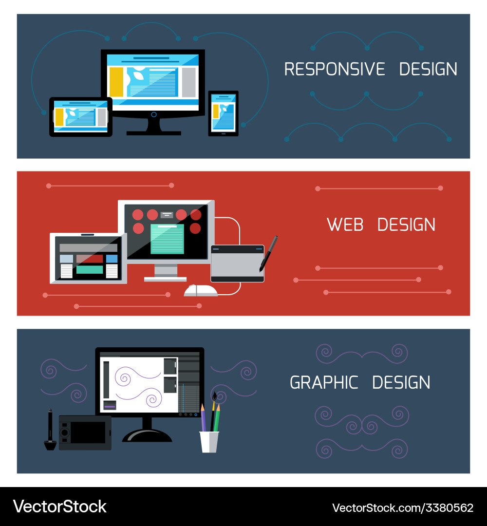 Web design responsive and graphic Royalty Free Vector Image