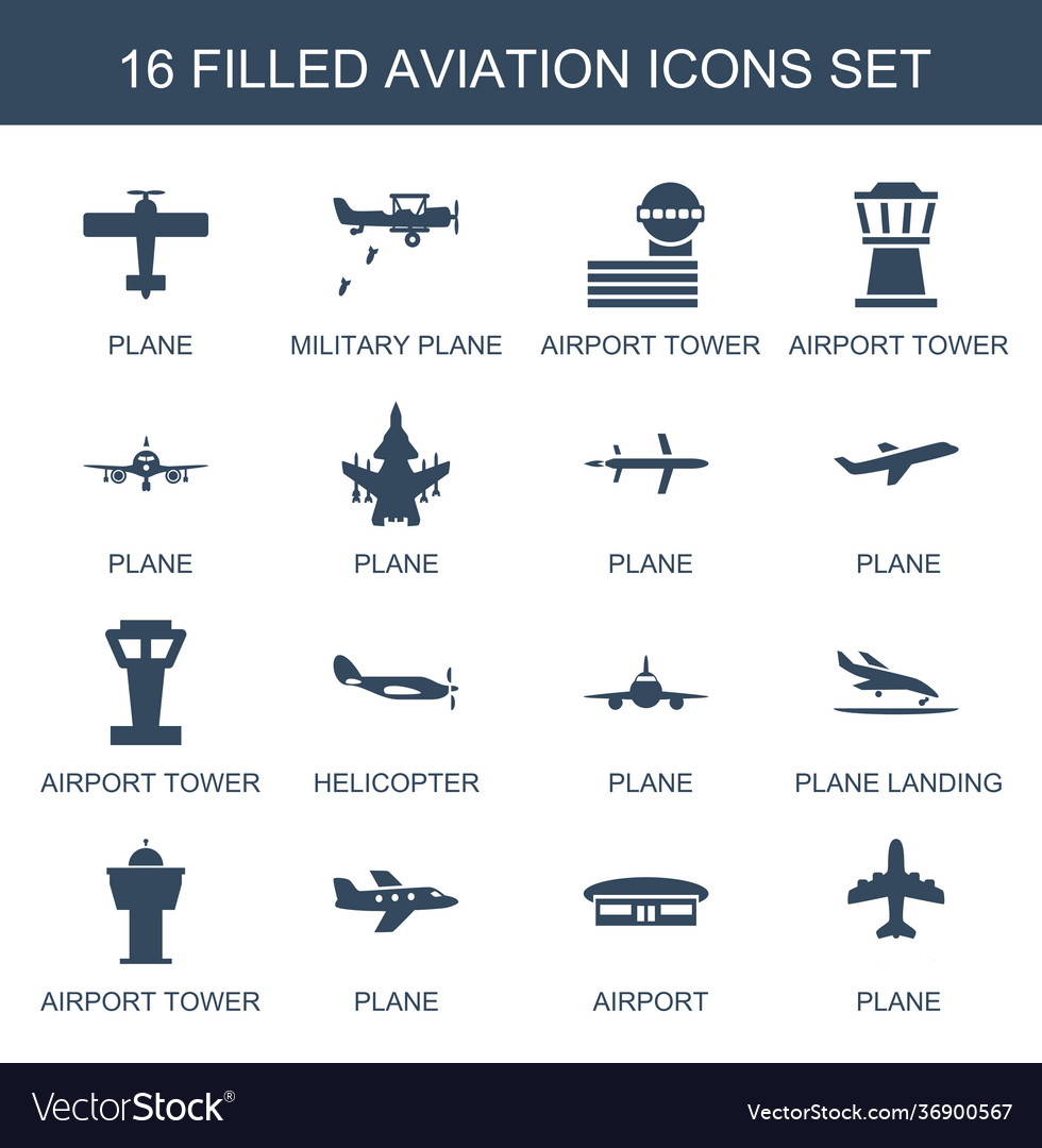 16 aviation icons