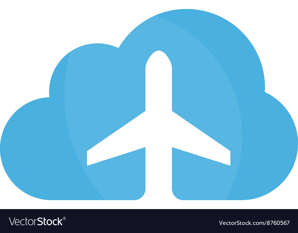 Airplane and cloud logo design template Royalty Free Vector