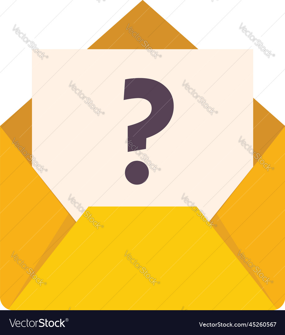 Mail request icon flat online form Royalty Free Vector Image