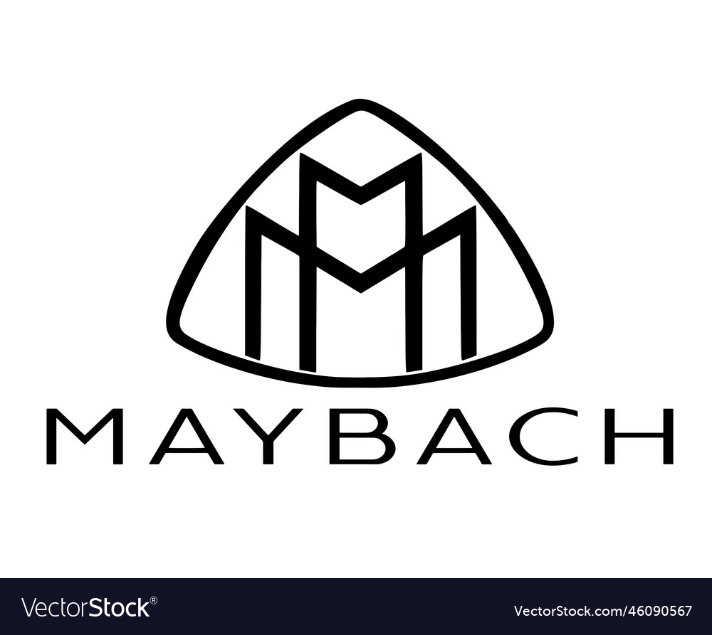 Maybach Brand Logo Car Symbol With Name Black Vector Image