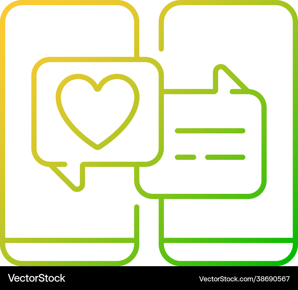 Online dating gradient linear icon Royalty Free Vector Image