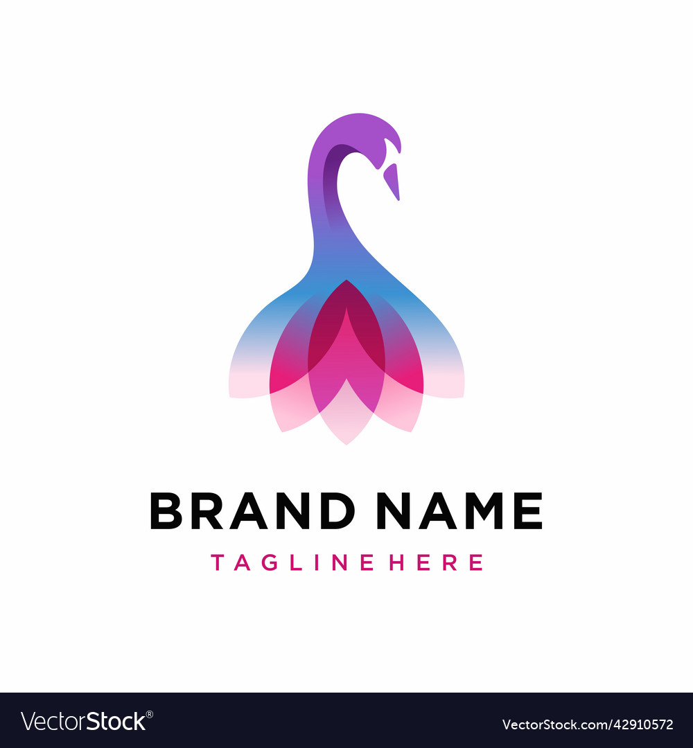 Colorful swan logo Royalty Free Vector Image - VectorStock