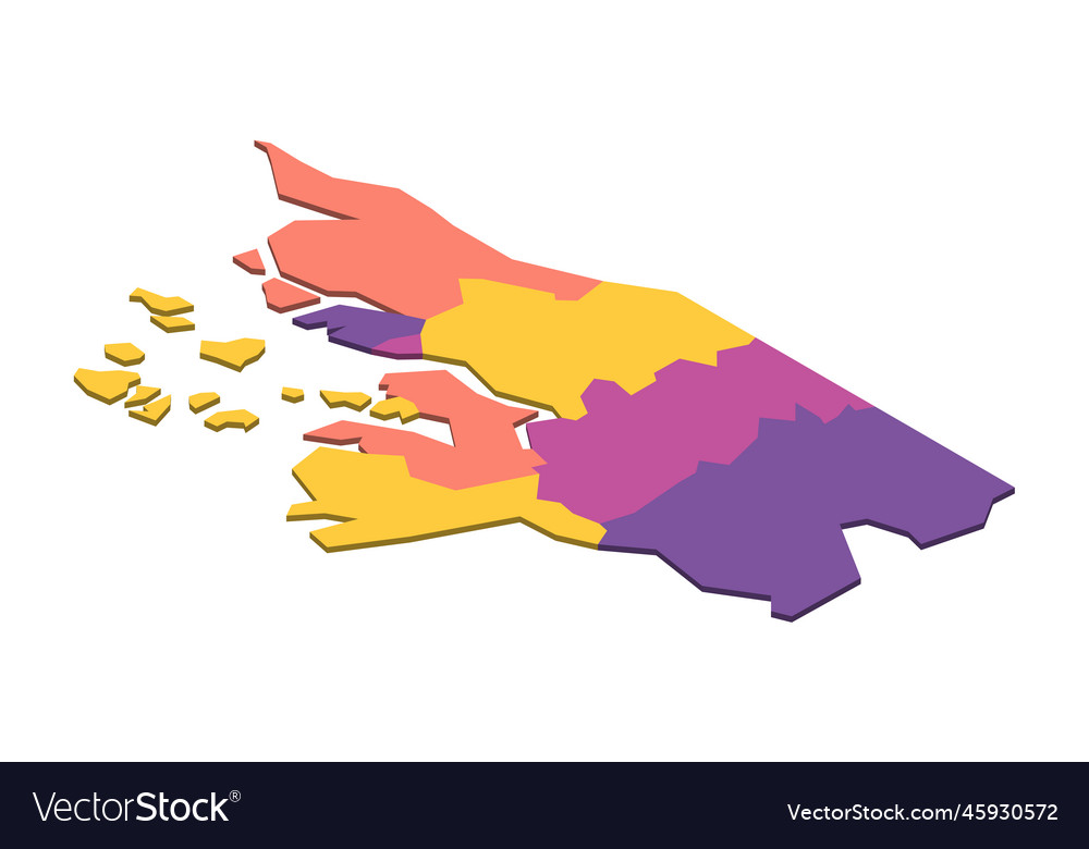 Guinea-bissau Political Map Of Administrative Vector Image