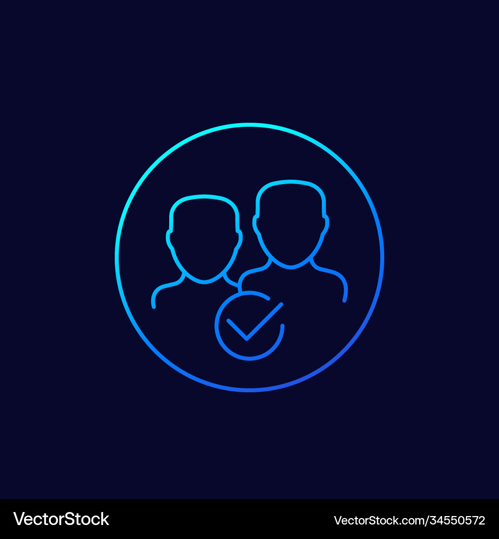 Membership Join Line Icon Royalty Free Vector Image