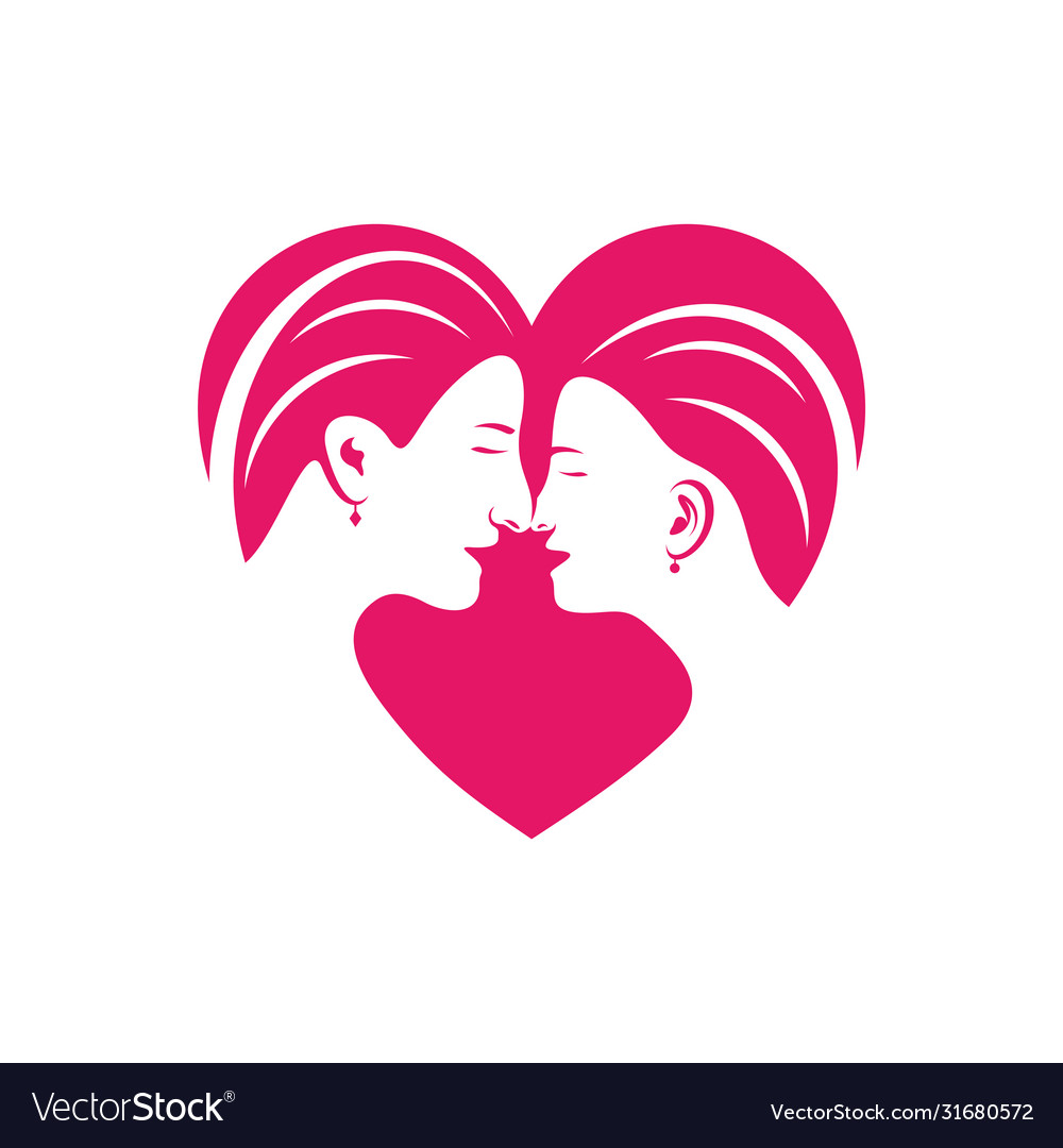 Mom and baby heart love logo template symbol Vector Image