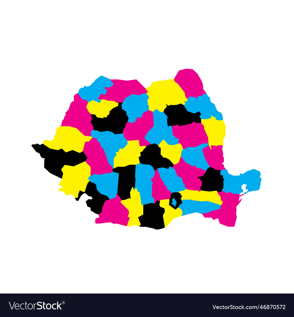 Romania political map of administrative divisions Vector Image