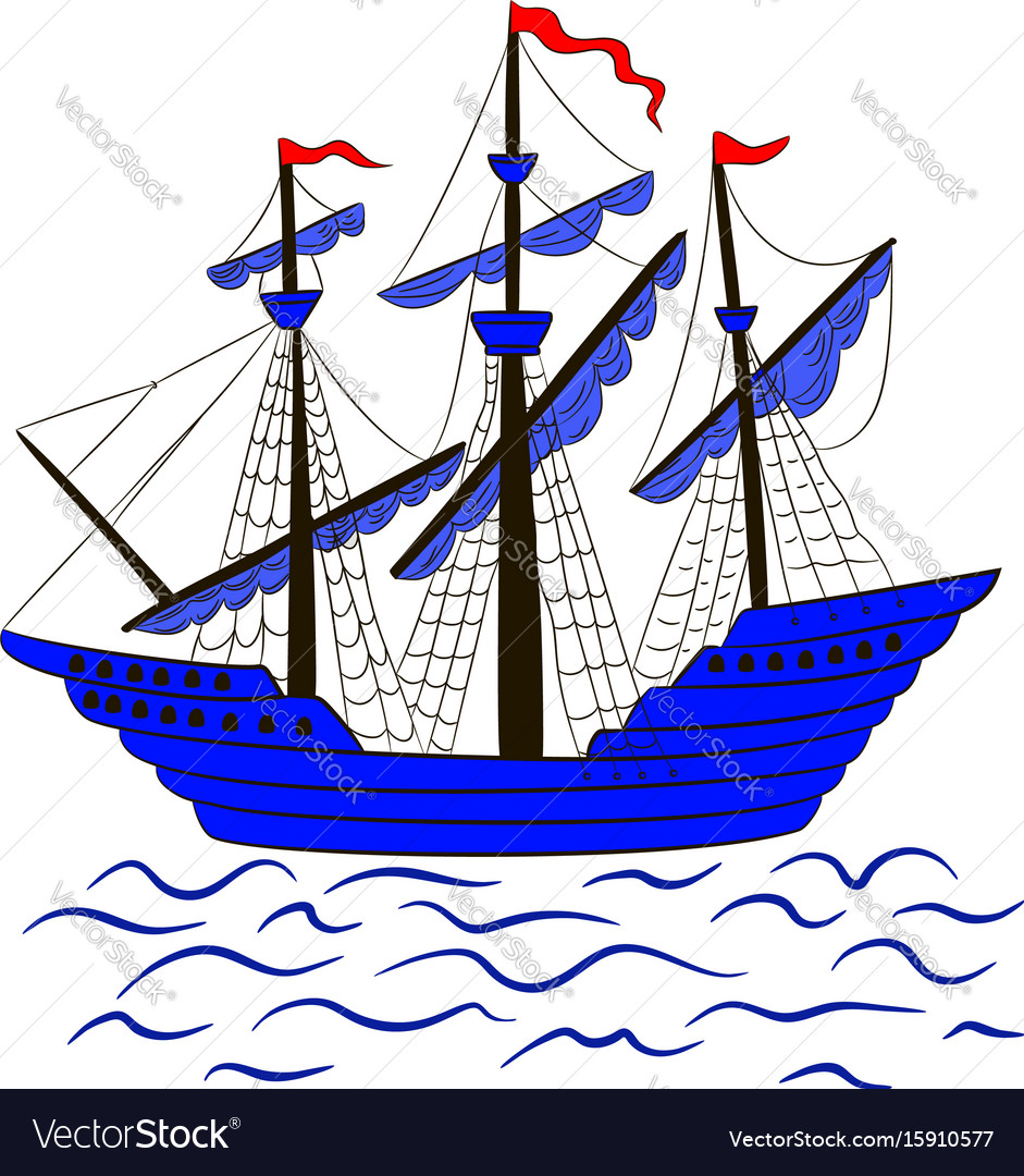 A sailing ship Royalty Free Vector Image VectorStock