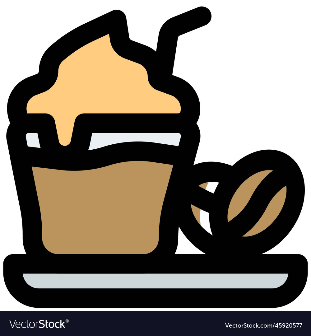 Dalgona coffee light icon Royalty Free Vector Image