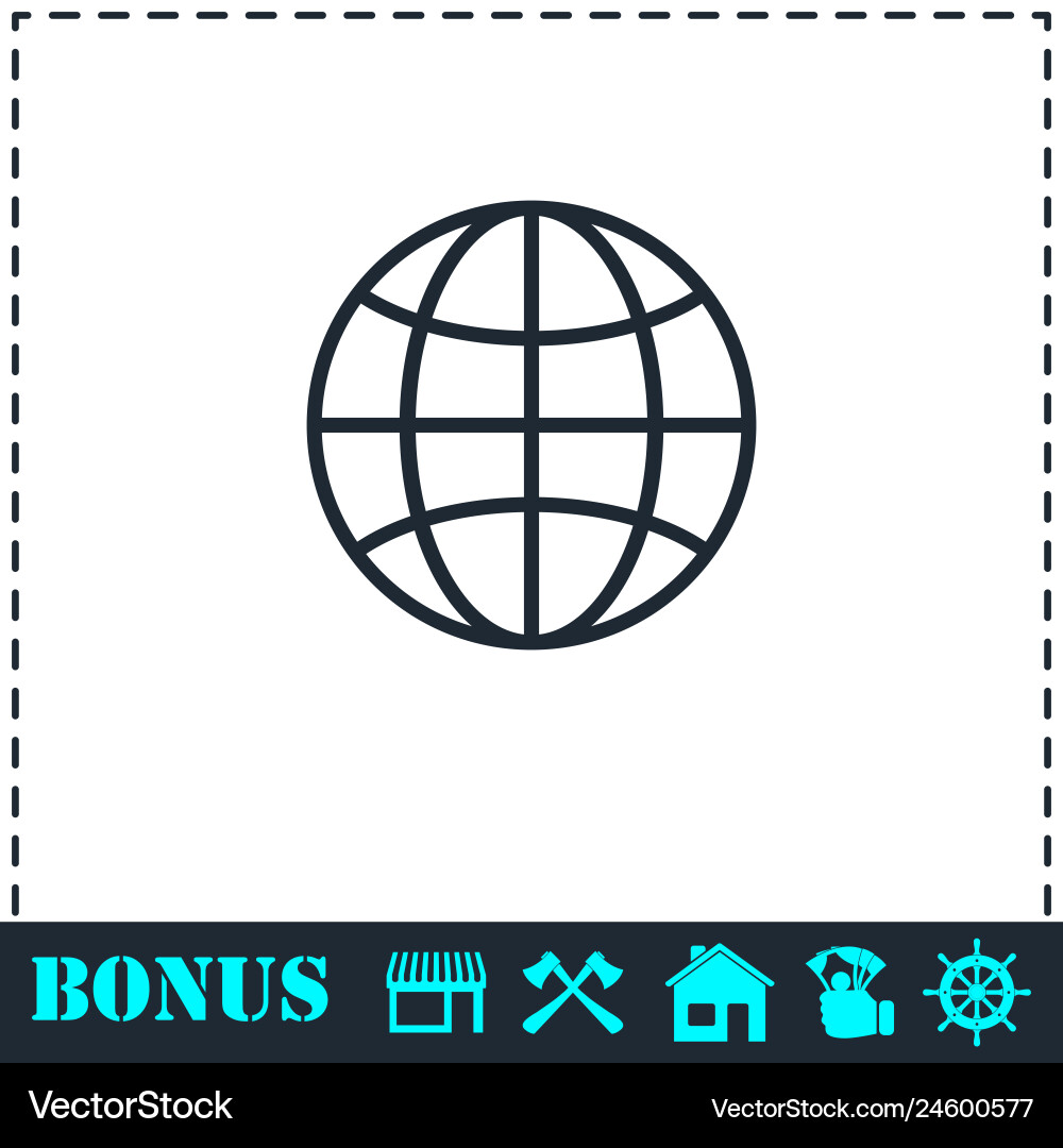 Earth icon flat Royalty Free Vector Image - VectorStock